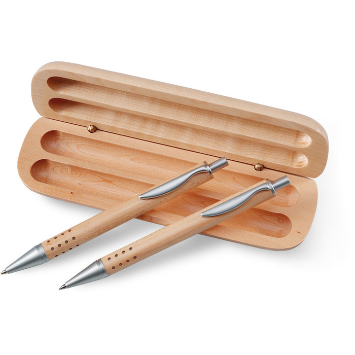 Demoin Gift Set with Pen and Mechanical Pencil in Wooden Box