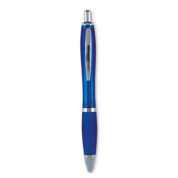Riocolour Push Button Ball Pen with Soft Grip, Black Ink