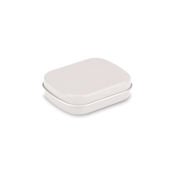 Metal tin with approximately 25 grams of mints - 6x4.9x1.7 cm