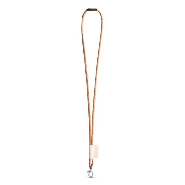 Lanyard Cork Long Set – Cork Badge Strap with Label and Carabiner