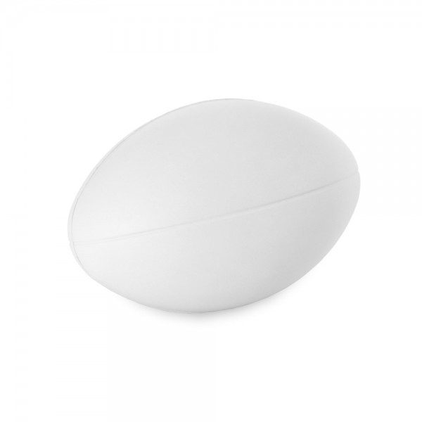 RUGBY White PU Foam Stress Ball