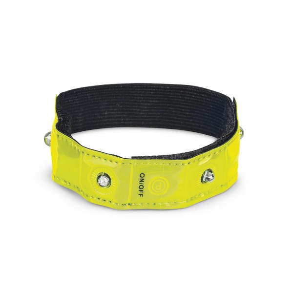 VISIBLE Yellow Reflective Armband with 4 Red LEDs