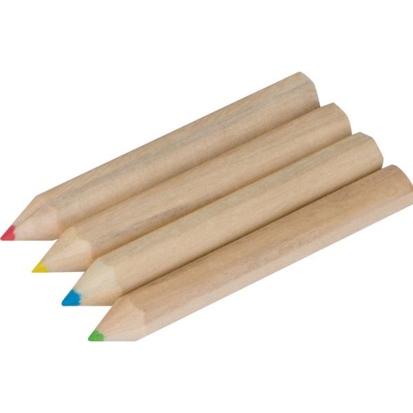 Set of 4 mini colored pencils in a box MM