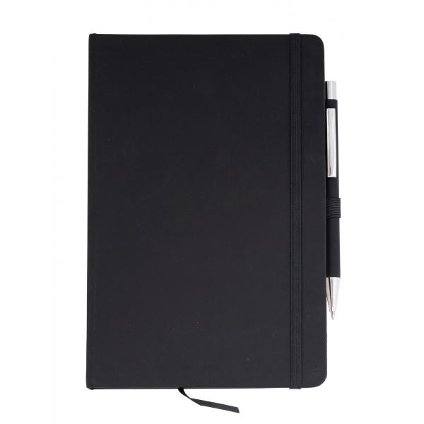 A5 Notebook with Antibacterial Pen and Rubberized Cover