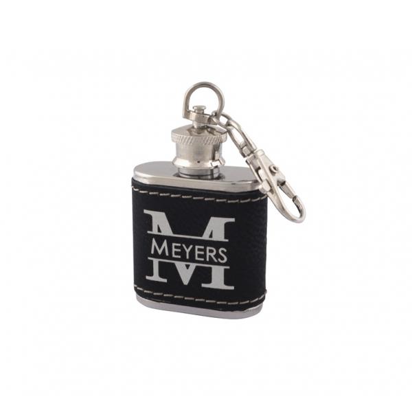 Ключодържател мини бутилка с еко кожа, 30 мл