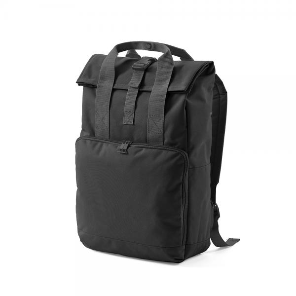 Warsaw Backpack Recycled 600D rPET Backpack, 20L, with Roll-Top Closure and Padded Back