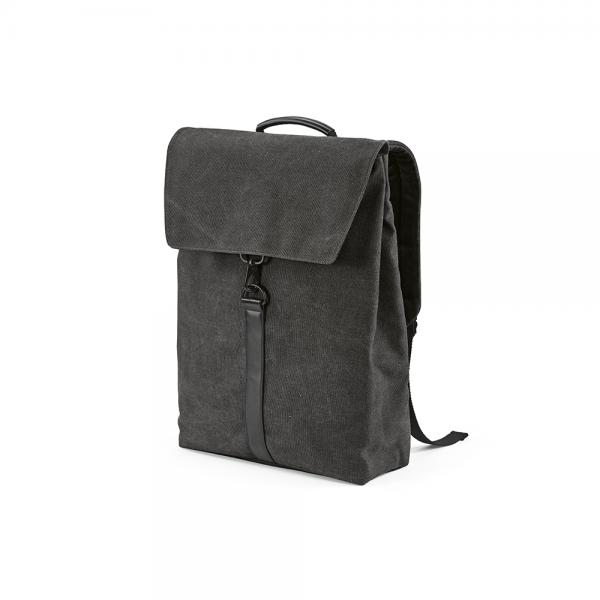 Recycled Cotton Canvas and PU Backpack, 25L, with 17" Laptop Compartment - Prague