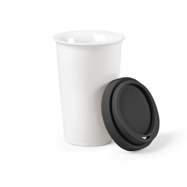 Tagus 300ml Ceramic Travel Cup with Double Wall and Silicone Lid