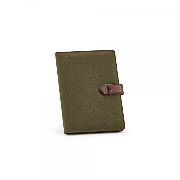 Eliot A5 Folder from Recycled Cotton Canvas with PU Closure and Notepad