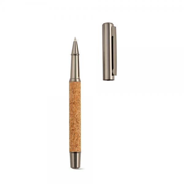 Faulkner Pen - Cork and Recycled Stainless Steel, Blue Dokumental® Ink