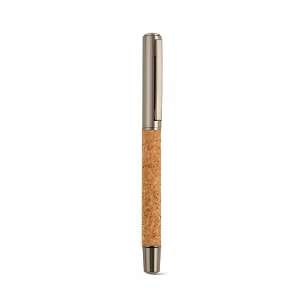 Faulkner Pen - Cork and Recycled Stainless Steel, Blue Dokumental® Ink