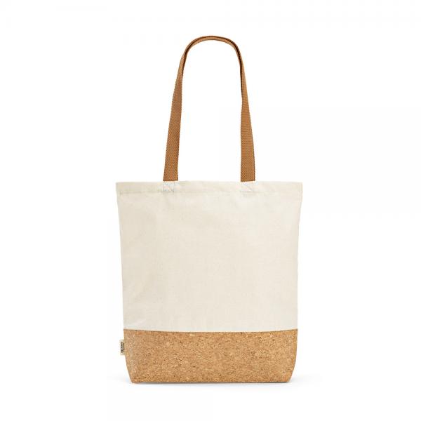 CHIMBORAZO tote bag made from recycled cotton and rPET with cork bottom, 180gsm