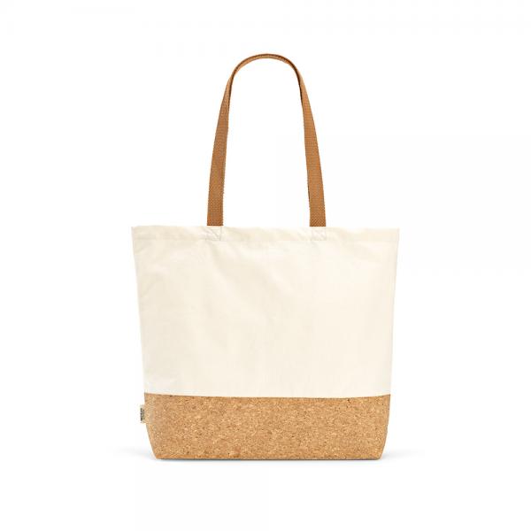 VINSON tote bag made from recycled cotton and rPET with cork bottom, 220gsm
