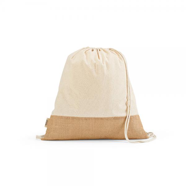 DENALI drawstring bag made from recycled cotton with jute bottom, 180gsm
