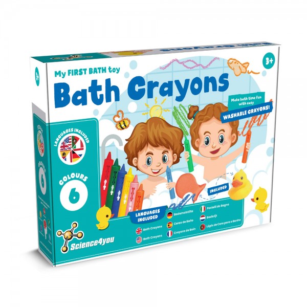 BATH CRAYONS образователен комплект за рисуване във ваната, 6 цвята