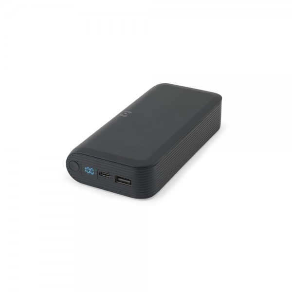 BECKER 20 – Power bank 20 000 mAh от рециклиран ABS с 15W безжично зареждане