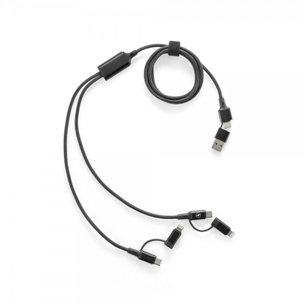 BERTOZZI - Super-Fast 6-in-1 60W USB Cable in Recycled Aluminium and PET