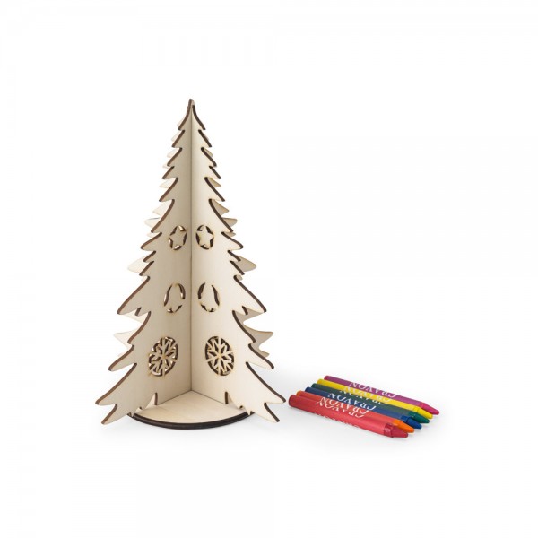 PINERY - Collapsible Wooden Christmas Tree for Colouring with 6 Crayons, FSC™