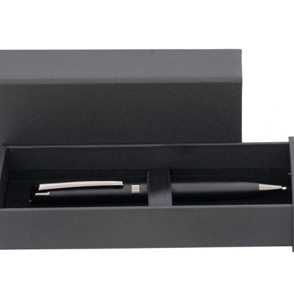 Black Festa pen in an open dark box with the lid behind it.