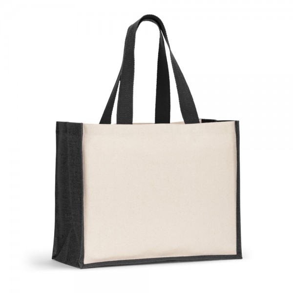 HELSINQUE COLOUR Cotton Tote Bag with Laminated Jute Base