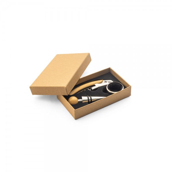 SAVORY Bamboo & Stainless Steel Wine Set