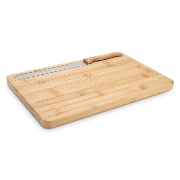 CATCHER Bamboo Bread Board with Knife and Crumb Grooves