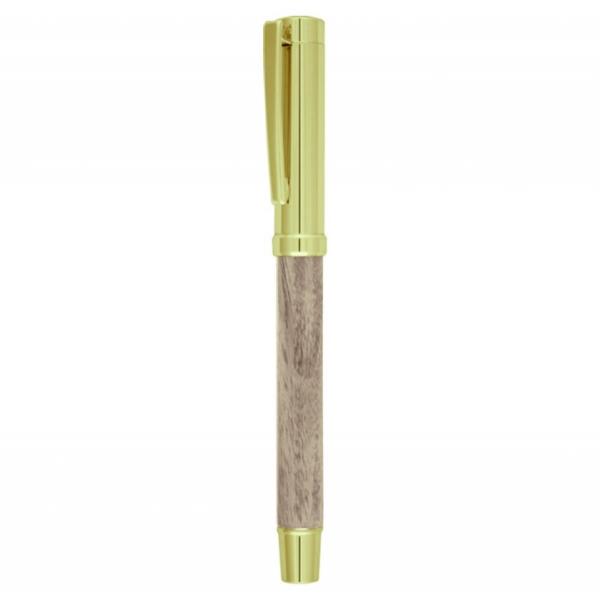 LX-052RP wooden and metal roller pen with 30x7 mm print area