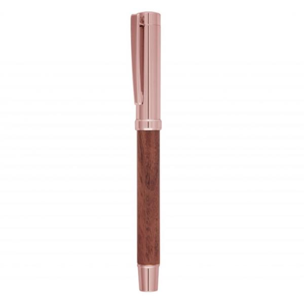 LX-053RP wooden and metal roller pen with 30x7 mm print area