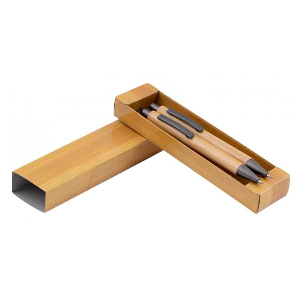 Bamboo Mechanical Pencil and Pen Set in Gift Box