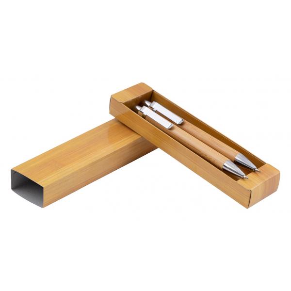 Bamboo Mechanical Pencil and Pen Set in Gift Box