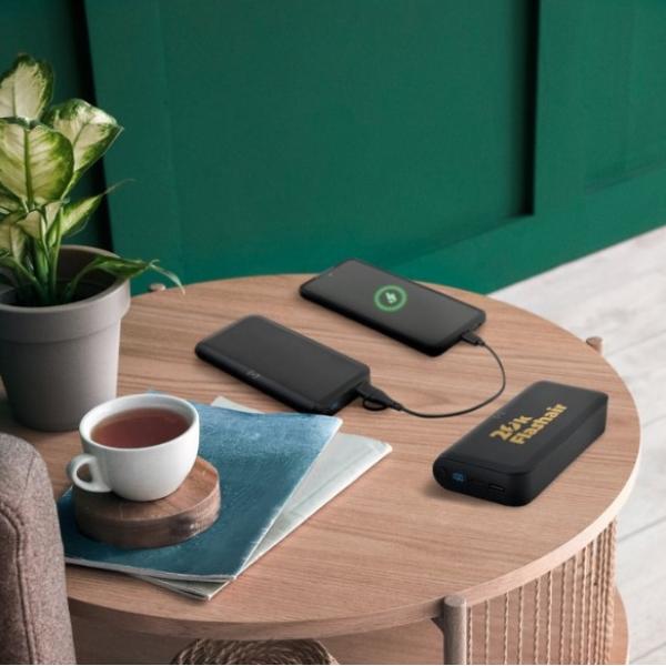BECKER 20 - 20,000 mAh Recycled ABS Power Bank with 15W Wireless Charging