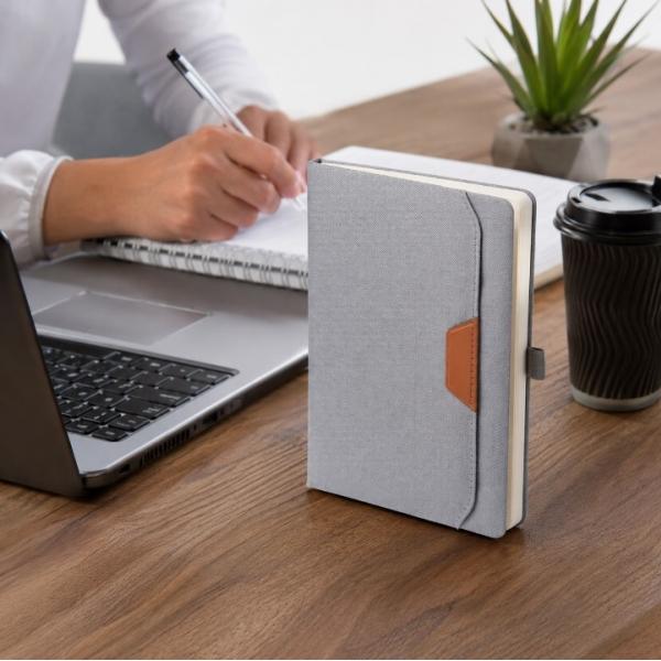 A5 Notebook with Soft Recycled Thermo Eco-Leather Cover for Branding