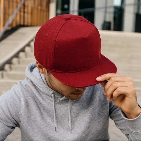 5-Panel Flat Brim Cap in Recycled Cotton 280 g/m²