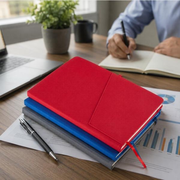 ALEXANDER Notebook with Textile Cover and Front Pocket