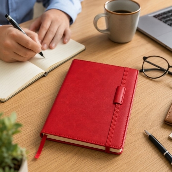 A5 Notebook with Elastic Closure and Pen Holder