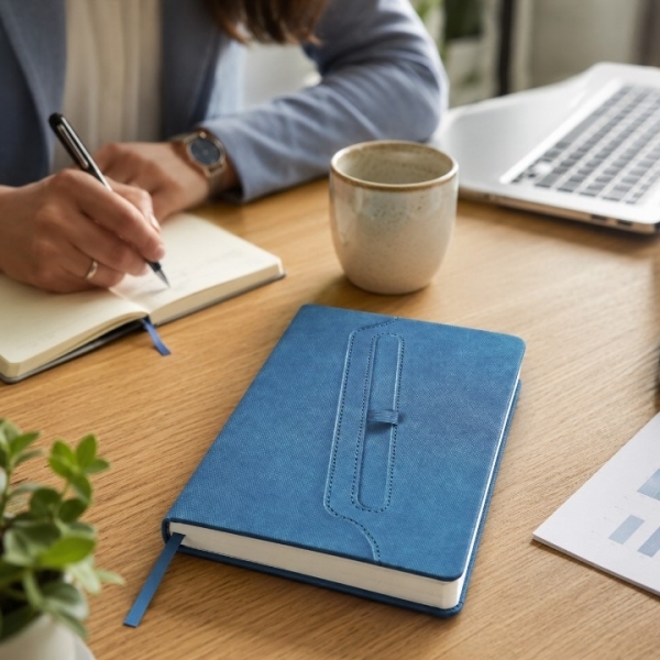 A5 Notebook with Divider and Pen Holder