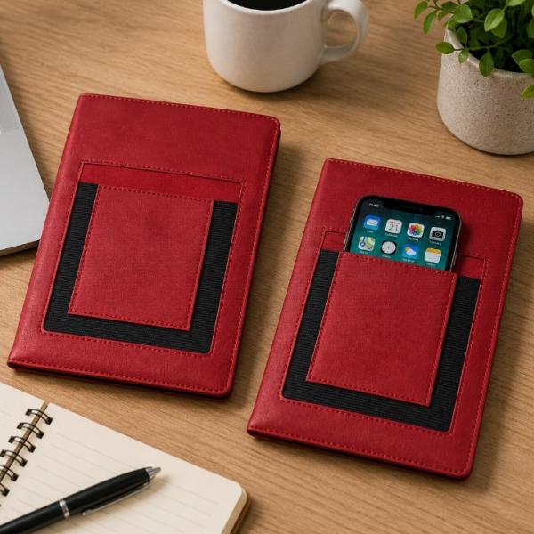 A5 Notebook with Divider and Phone Pocket