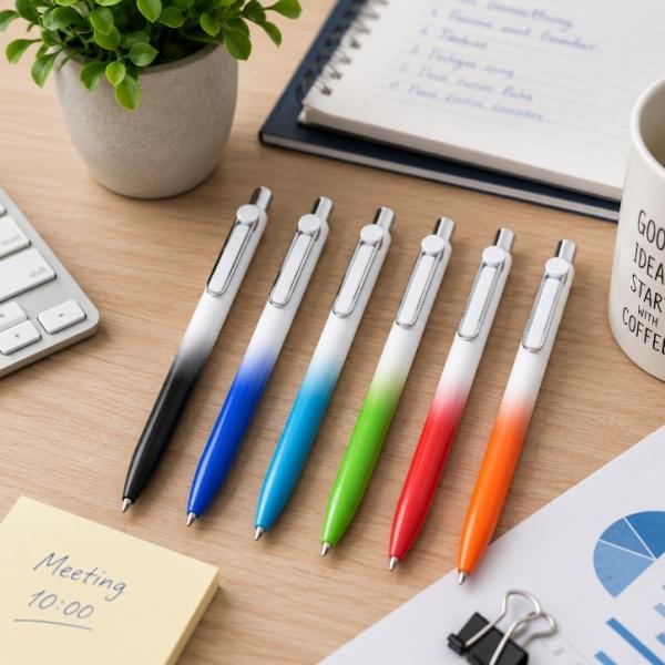 Plastic Ballpoint Pen with Blue Ink for Promotional Branding