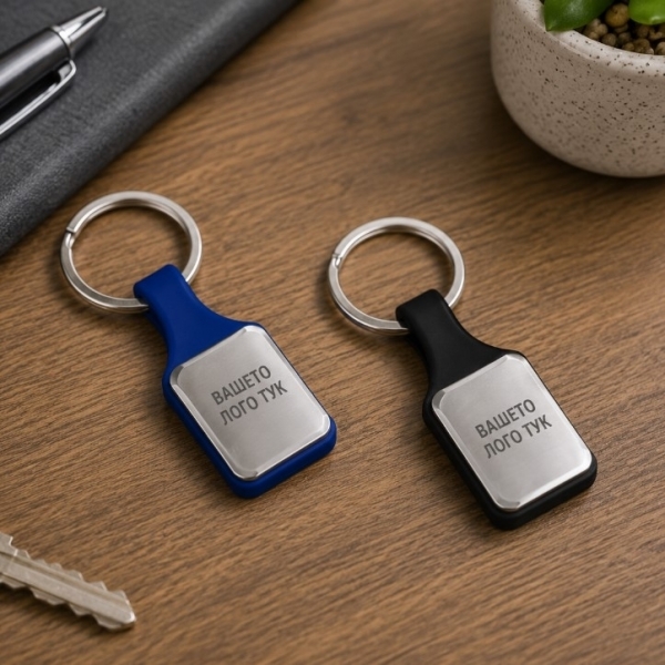 Silicone Keychain with Metal Ring for Custom Branding