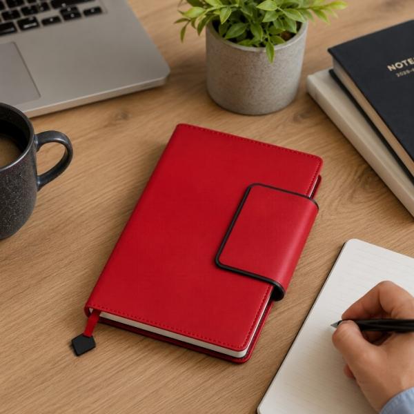 A5 Notebook with Magnetic Closure and Hard PU Cover