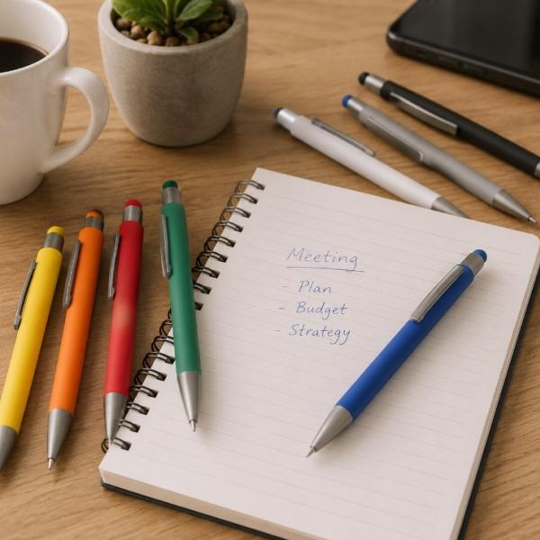 Metal Stylus Ballpoint Pen with Blue Jumbo Refill