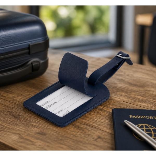 Eco leather luggage tag