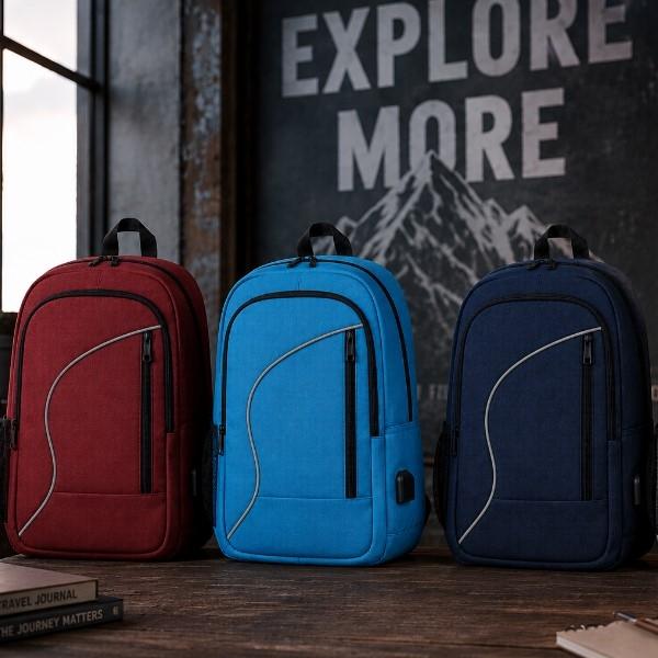 Business Backpack with USB Charging Port and Luggage Strap