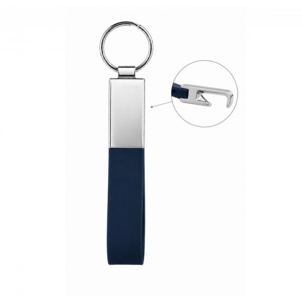Metal and PU Keyring Bottle Opener