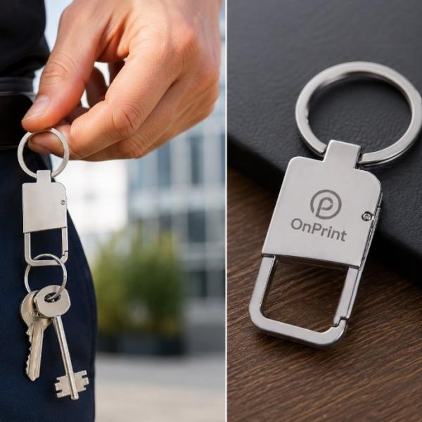 Metal Keychain with Carabiner