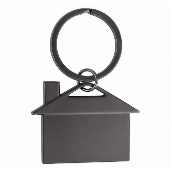 House-Shaped Metal Keychain