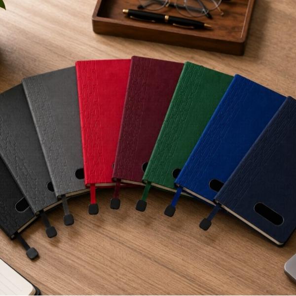 A5 Notebook with Pen Holder and Ribbon Marker