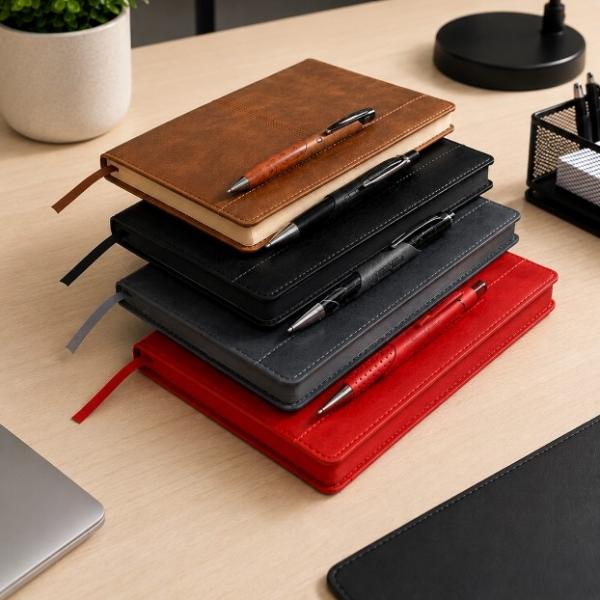 A5 Notebook with Pen Holder - Various Colors