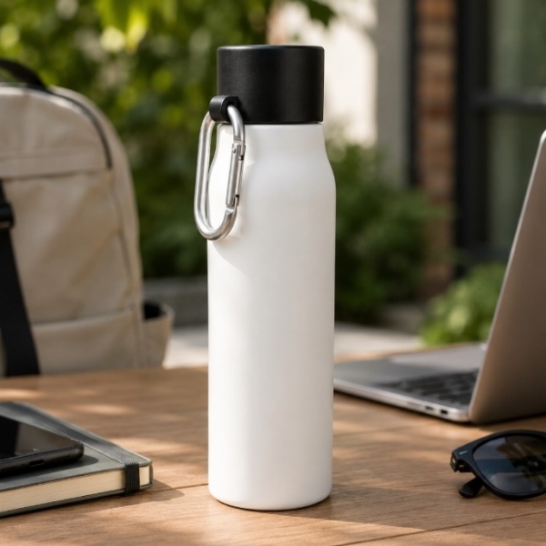 550 ml Double-Wall Stainless Steel Sports Bottle with Carabiner