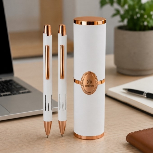 Ballpoint Pen and Mechanical Pencil Set in Elegant Tube